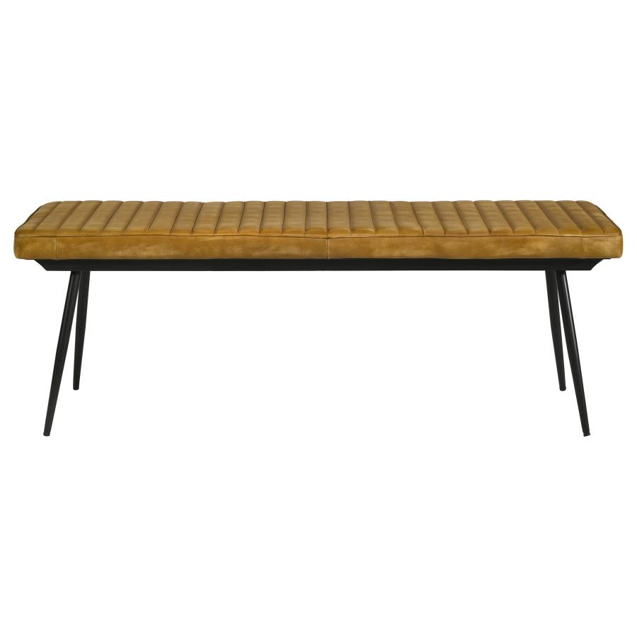 Misty Leather Upholstered Dining Bench Antique Camel-3