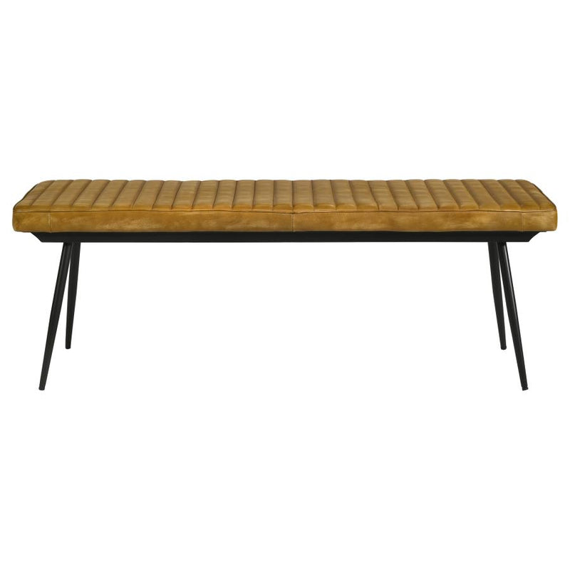 Misty Leather Upholstered Dining Bench Antique Camel-zoom-