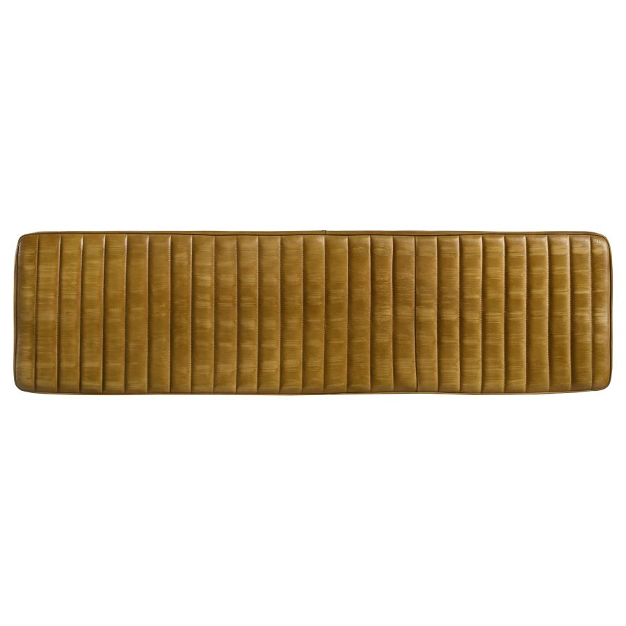 Misty Leather Upholstered Dining Bench Antique Camel-zoom-4