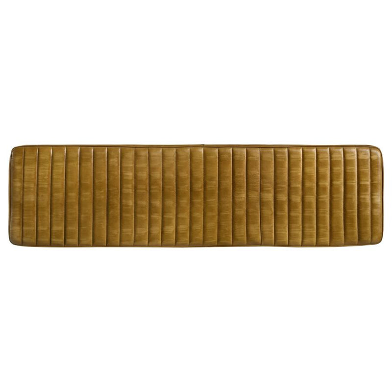 Misty Leather Upholstered Dining Bench Antique Camel-zoom-