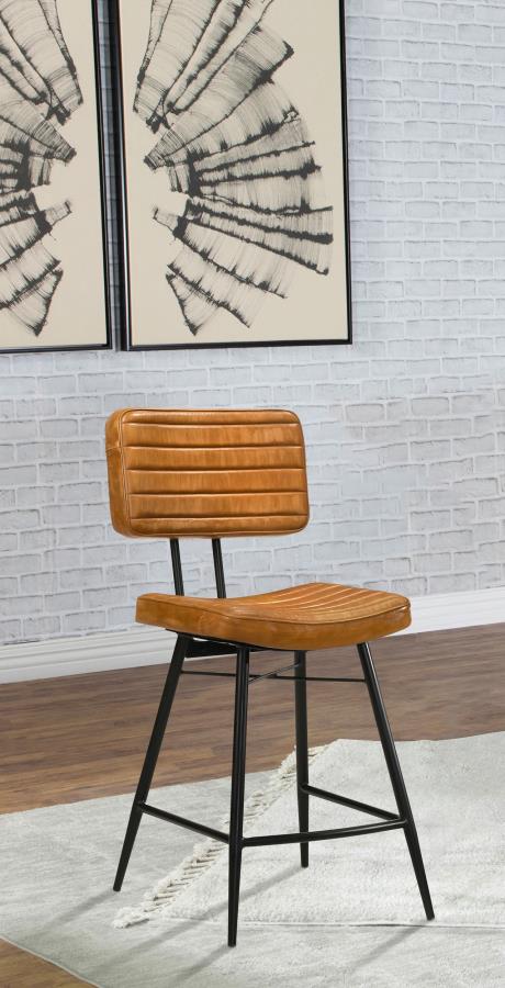 Partridge Leather Counter Chair Antique Camel (Set of 2)-2