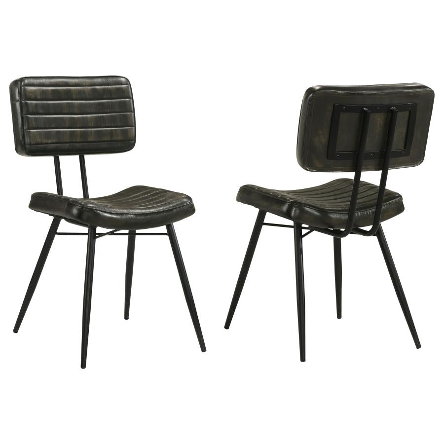 Misty Leather Upholstered Dining Chair Espresso (Set of 2)-1