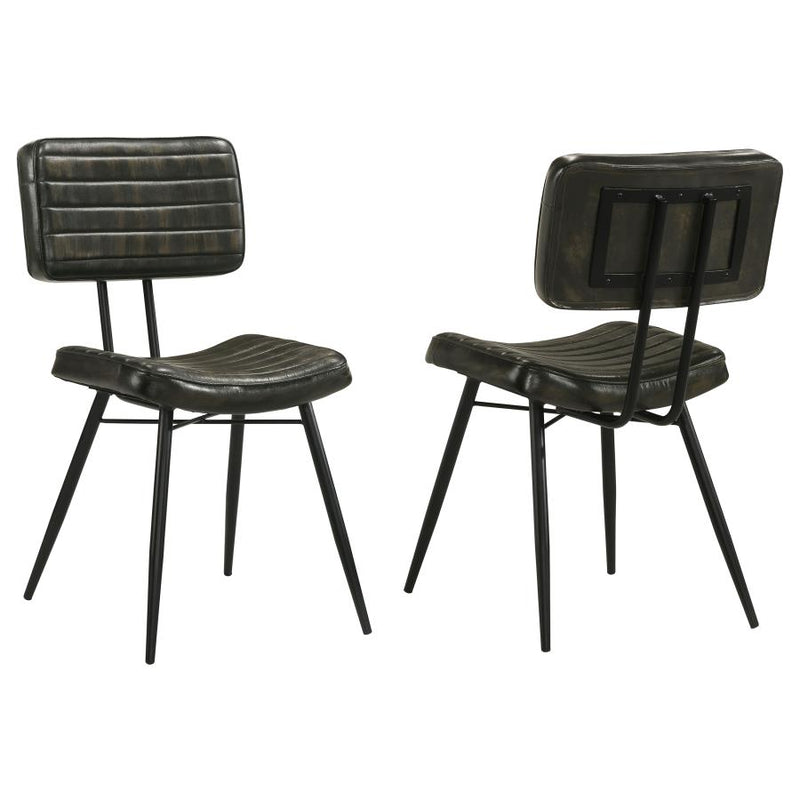 Misty Leather Upholstered Dining Chair Espresso (Set of 2)-zoom-
