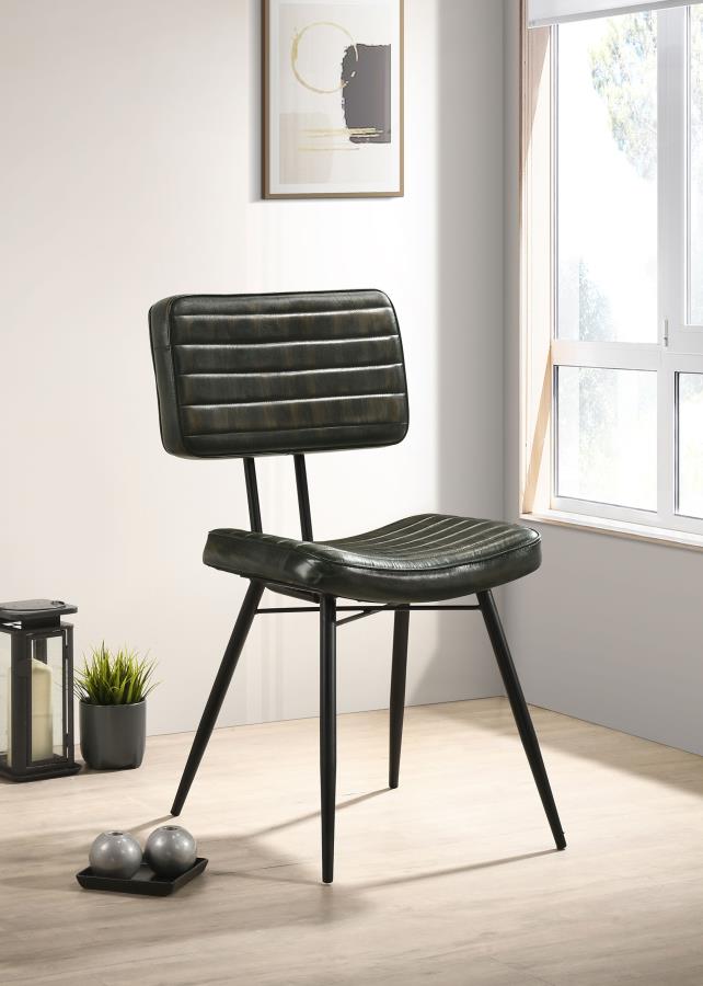 Misty Leather Upholstered Dining Chair Espresso (Set of 2)-zoom-