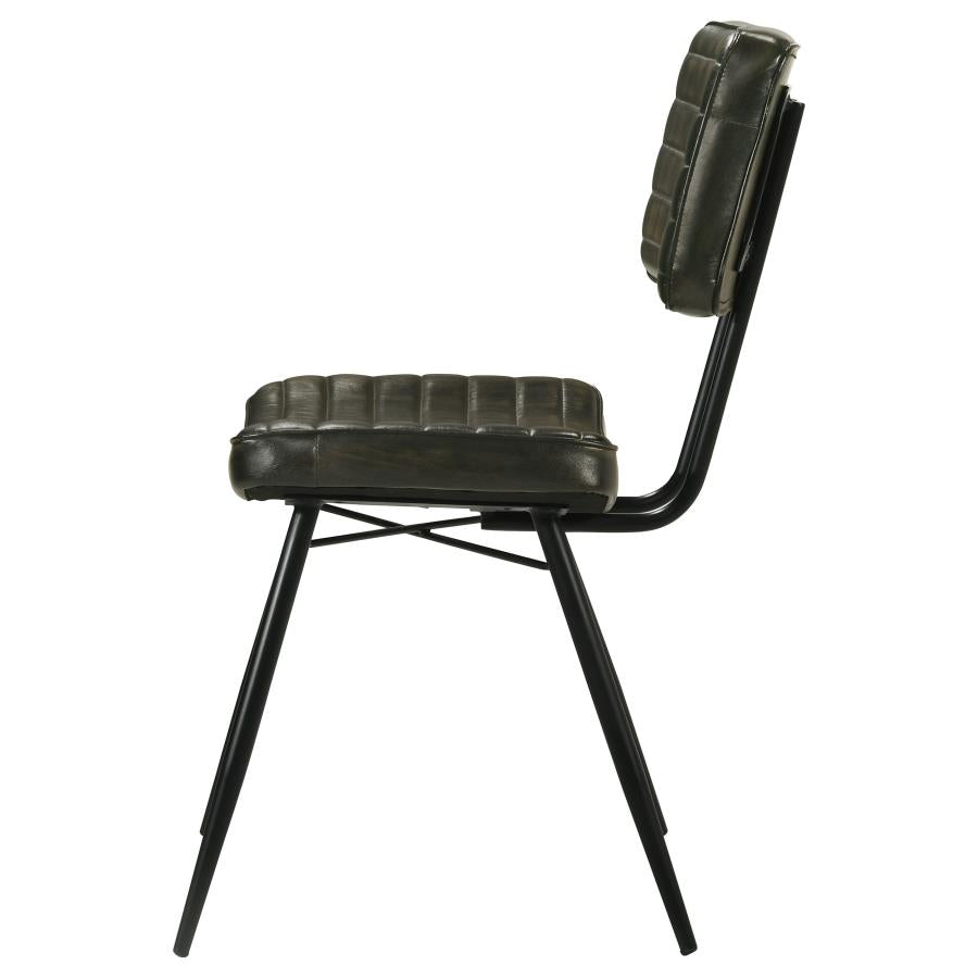 Misty Leather Upholstered Dining Chair Espresso (Set of 2)-6