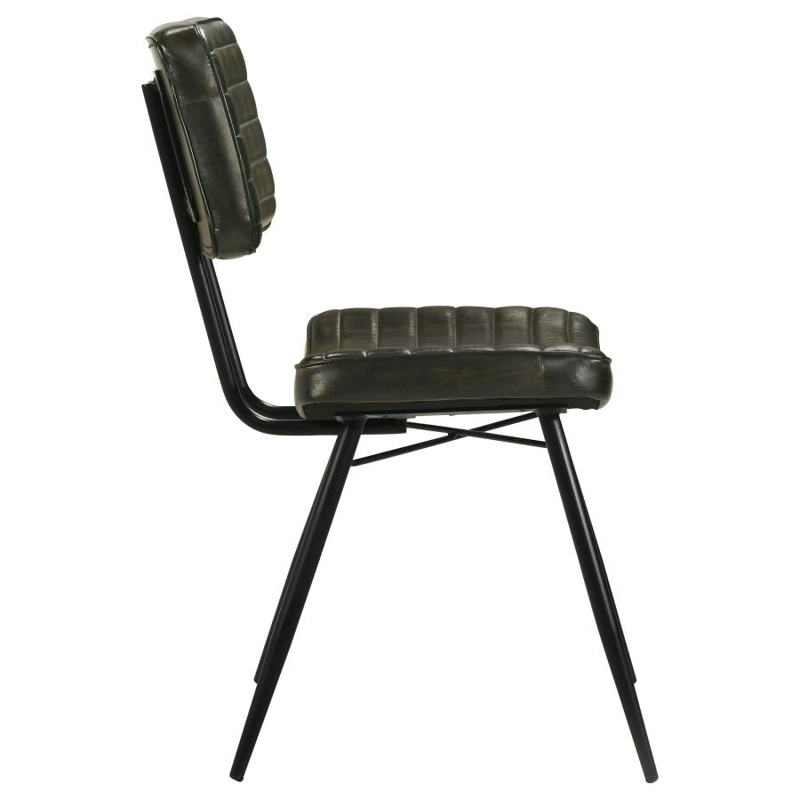 Misty Leather Upholstered Dining Chair Espresso (Set of 2)-9