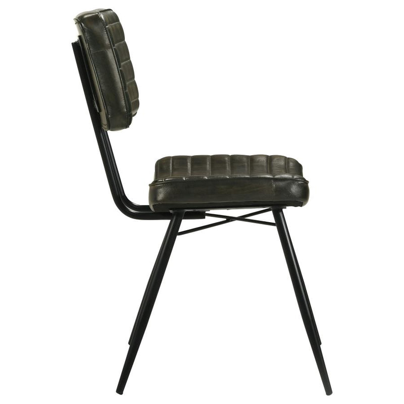 Misty Leather Upholstered Dining Chair Espresso (Set of 2)-zoom-