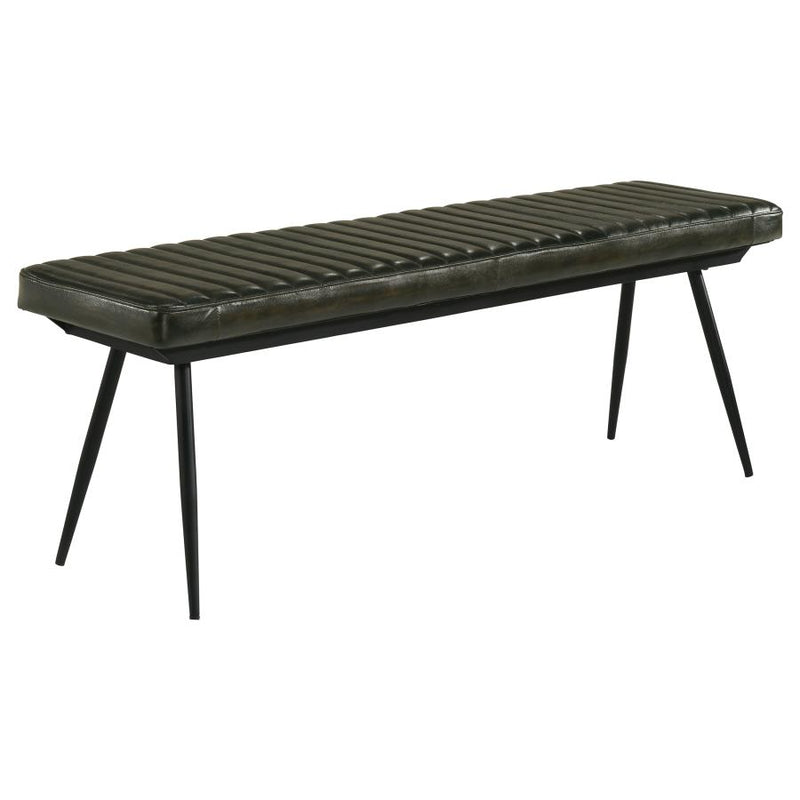 Misty Leather Upholstered Dining Bench Antique Espresso-zoom-