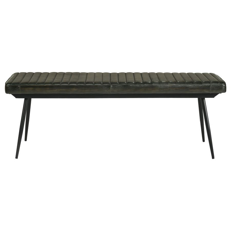 Misty Leather Upholstered Dining Bench Antique Espresso-zoom-