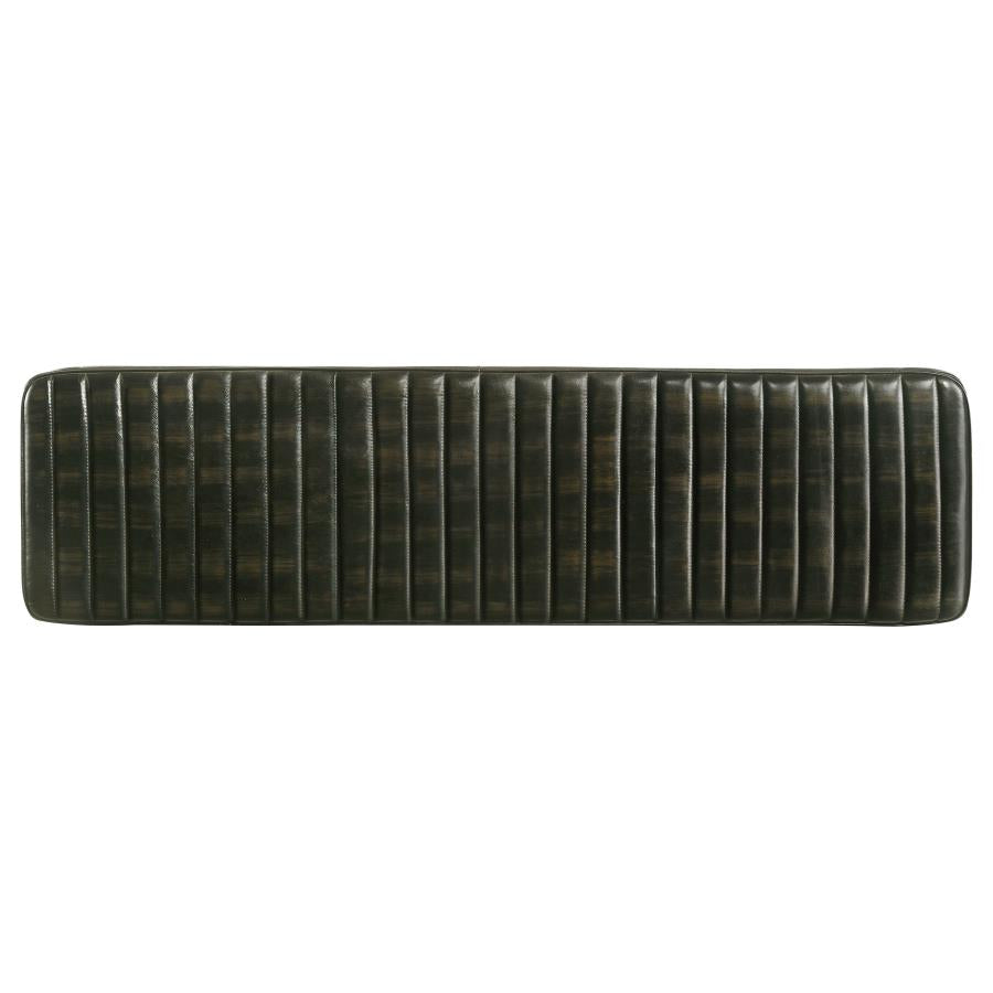 Misty Leather Upholstered Dining Bench Antique Espresso-zoom-4