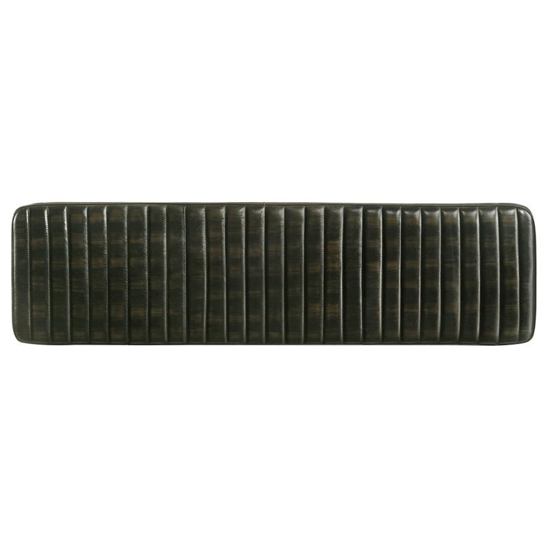 Misty Leather Upholstered Dining Bench Antique Espresso-zoom-