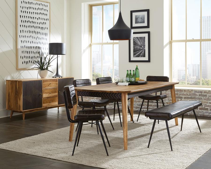 Misty Leather Upholstered Dining Bench Antique Espresso-7