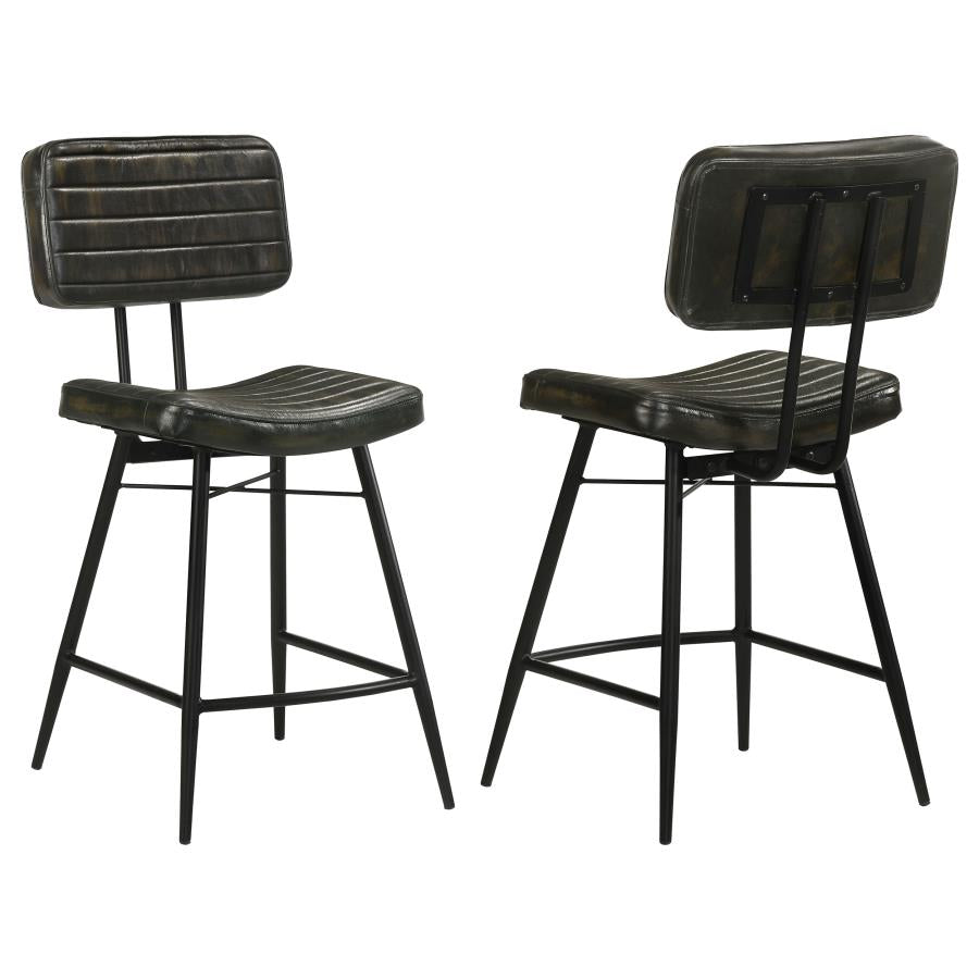 Partridge Leather Counter Chair Antique Espresso (Set of 2)-zoom-1