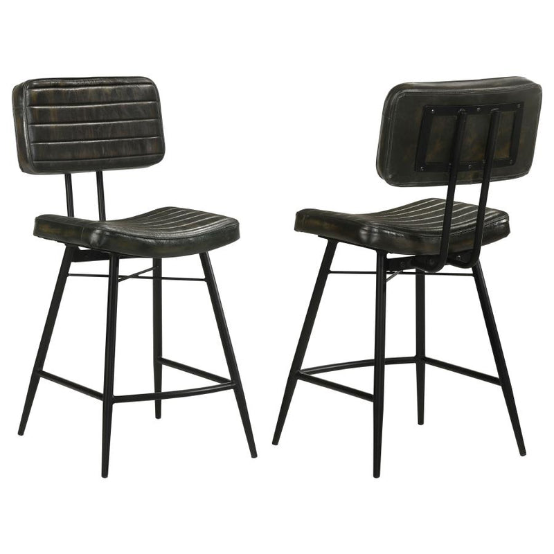 Partridge Leather Counter Chair Antique Espresso (Set of 2)-zoom-