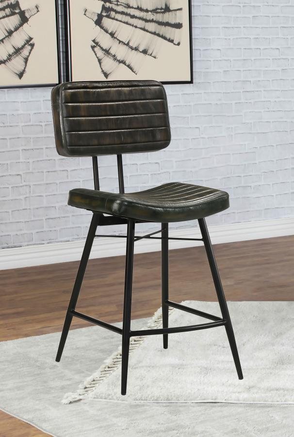 Partridge Leather Counter Chair Antique Espresso (Set of 2)-2