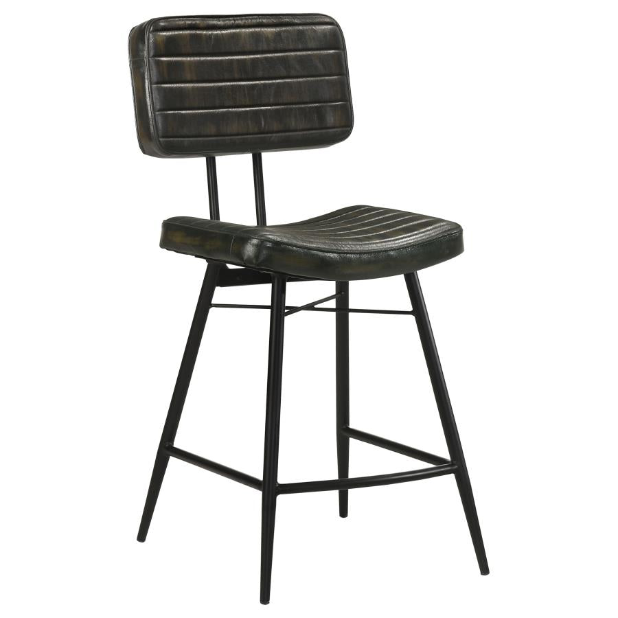 Partridge Leather Counter Chair Antique Espresso (Set of 2)-zoom-3