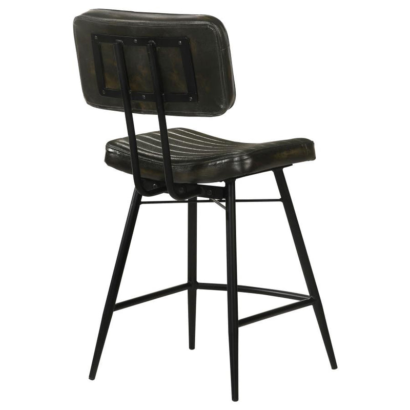 Partridge Leather Counter Chair Antique Espresso (Set of 2)-zoom-