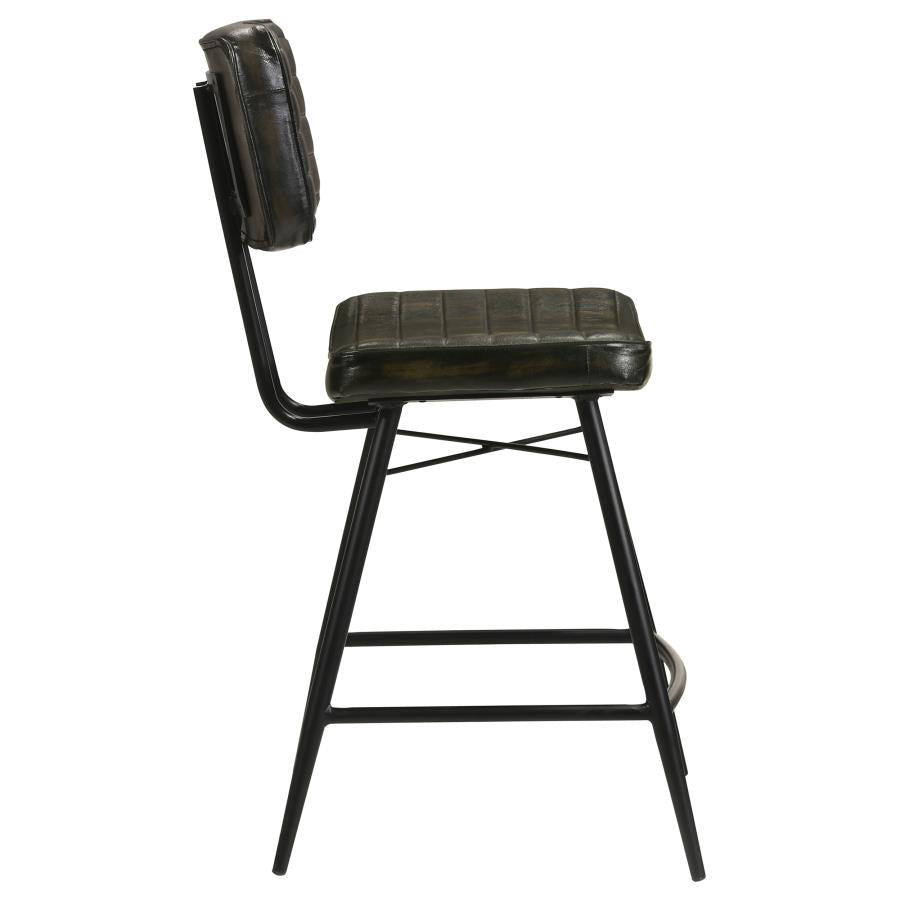 Partridge Leather Counter Chair Antique Espresso (Set of 2)-9
