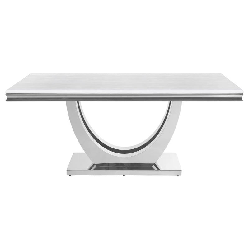 Kerwin 5-piece Rectangular Dining Table Set White and Chrome-zoom-