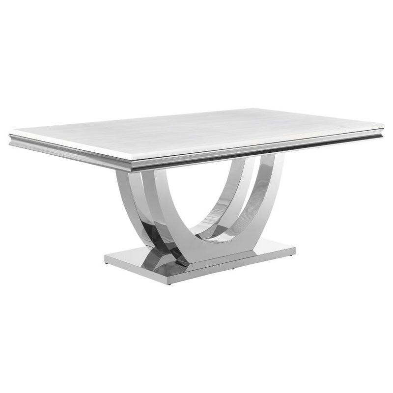 Kerwin 7-piece Rectangular Dining Table Set Grey and Chrome-zoom-