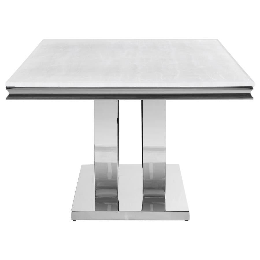 Kerwin Rectangular 71-inch Stone Top Dining Table White-zoom-4
