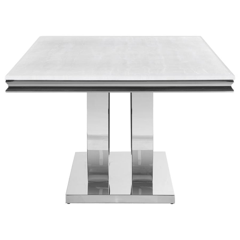 Kerwin Rectangular 71-inch Stone Top Dining Table White-zoom-