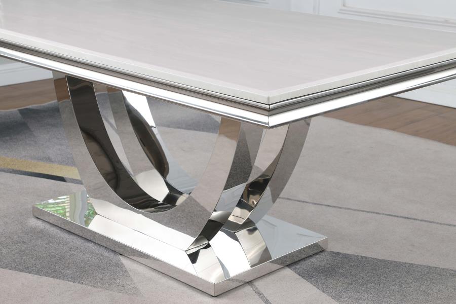 Kerwin Rectangular 71-inch Stone Top Dining Table White-zoom-7