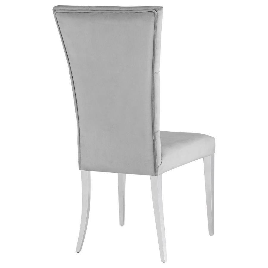 Kerwin Velvet Upholstered Dining Side Chair Grey (Set of 2)-zoom-9