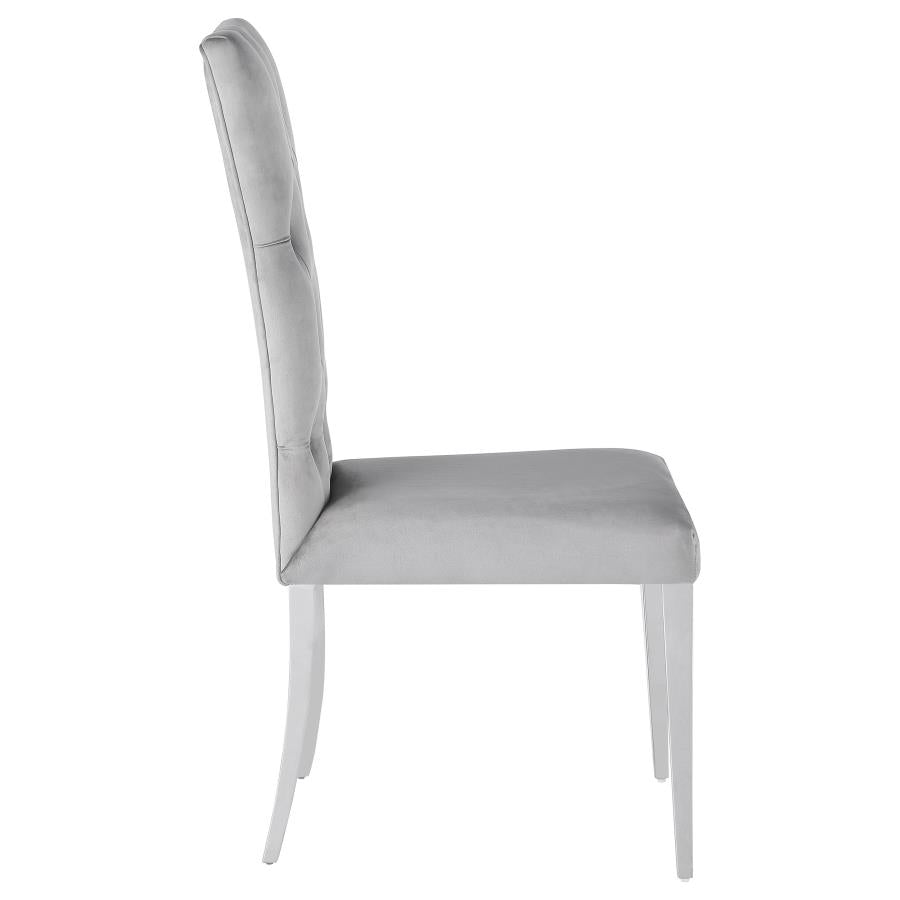 Kerwin Velvet Upholstered Dining Side Chair Grey (Set of 2)-10