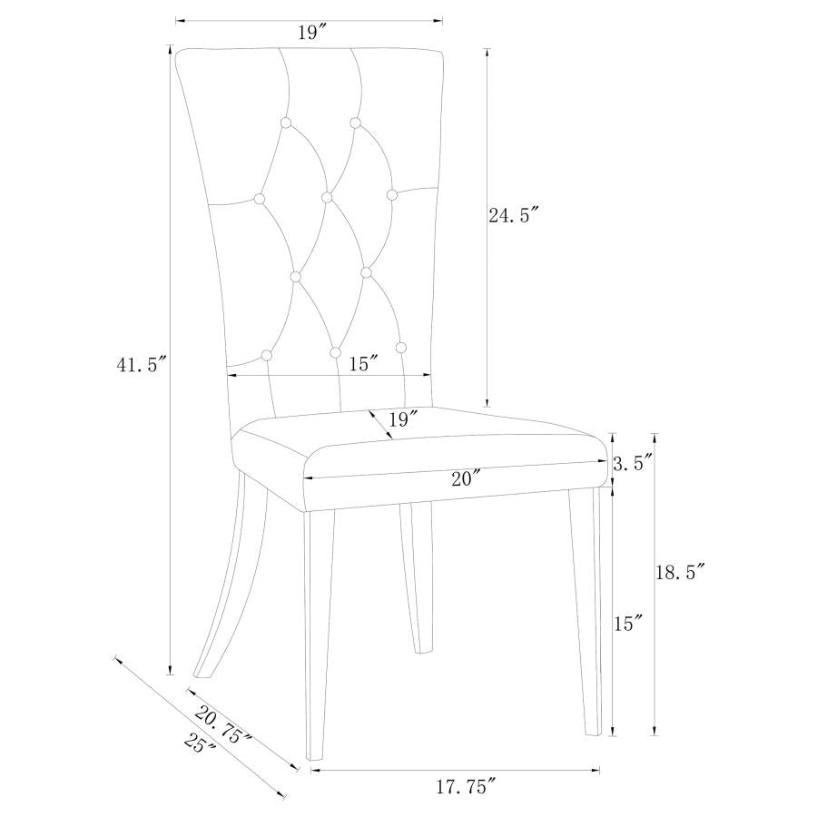 Kerwin Velvet Upholstered Dining Side Chair Grey (Set of 2)-12