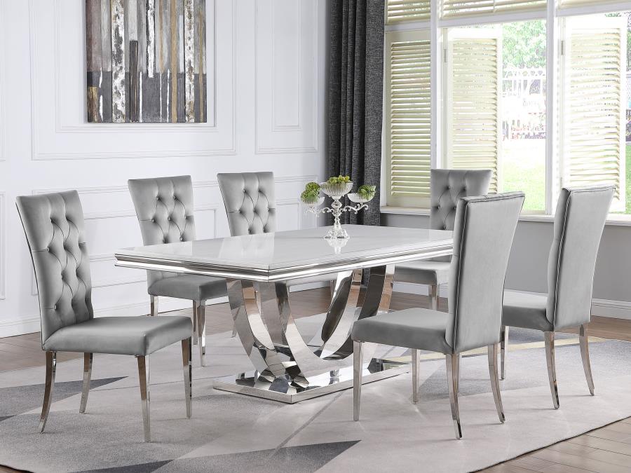 Kerwin Velvet Upholstered Dining Side Chair Grey (Set of 2)-13