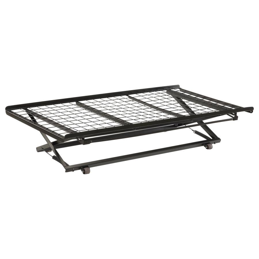 Eden Metal Twin Pop Up Trundle Bed Black-1