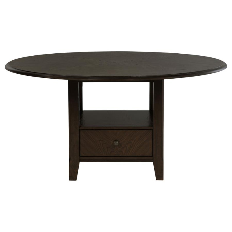 Twyla 5-piece 60-inch Round Wood Dining Table Set Dark Cocoa-zoom-