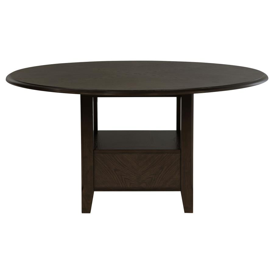 Twyla 5-piece 60-inch Round Wood Dining Table Set Dark Cocoa-4