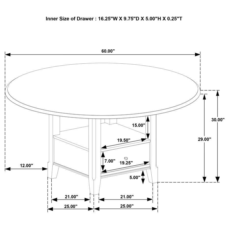Twyla 5-piece 60-inch Round Wood Dining Table Set Dark Cocoa-zoom-13