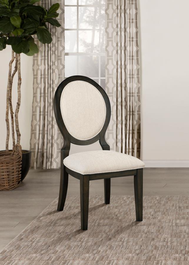 Twyla Oval Back Dining Side Chair Dark Cocoa (Set of 2)-2