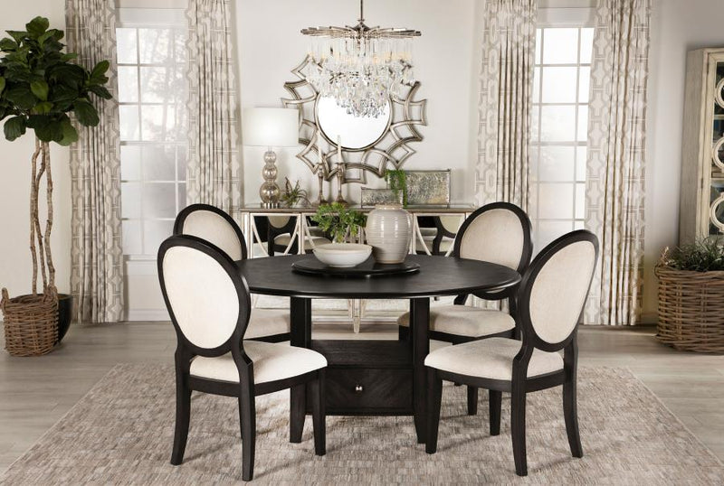 Twyla Oval Back Dining Side Chair Dark Cocoa (Set of 2)-zoom-