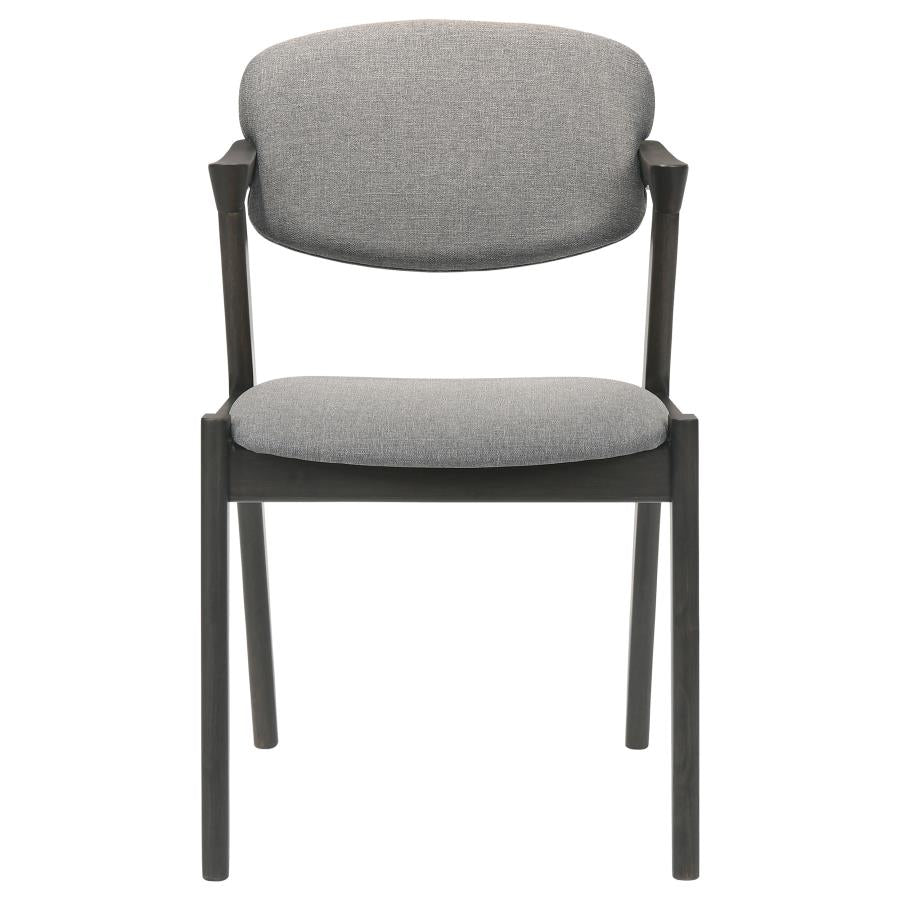 Stevie Padded Wood Dining Arm Chair Black (Set of 2)-zoom-4