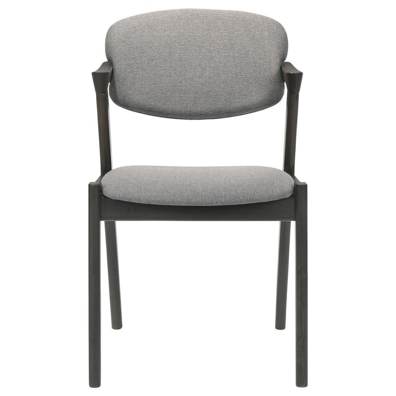 Stevie Padded Wood Dining Arm Chair Black (Set of 2)-zoom-
