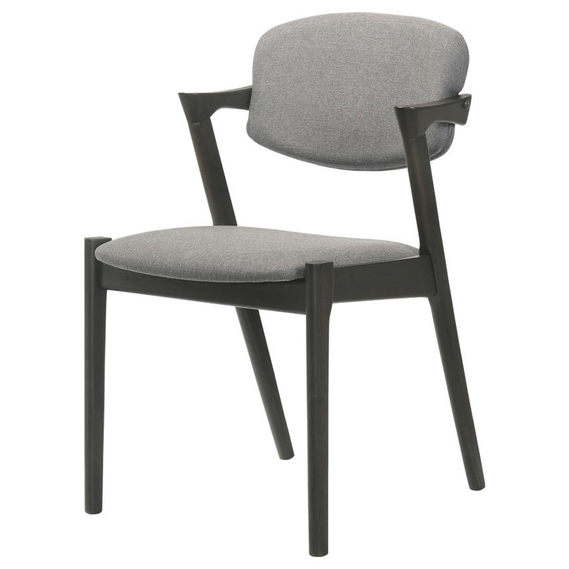 Stevie Padded Wood Dining Arm Chair Black (Set of 2)-zoom-