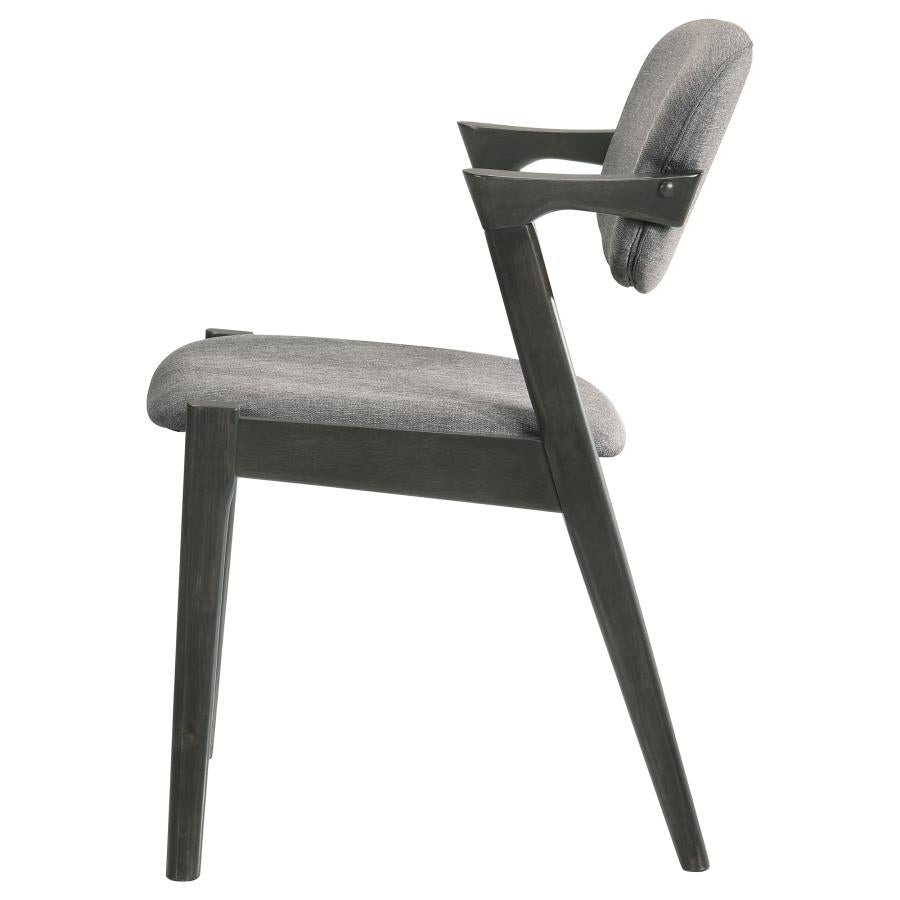 Stevie Padded Wood Dining Arm Chair Black (Set of 2)-zoom-6