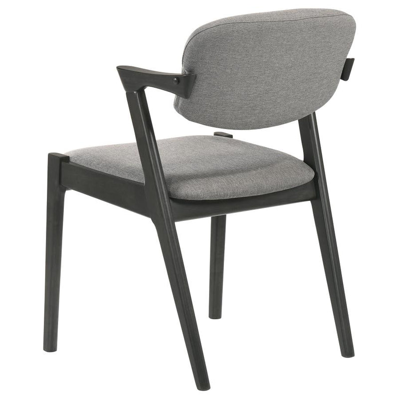 Stevie Padded Wood Dining Arm Chair Black (Set of 2)-zoom-