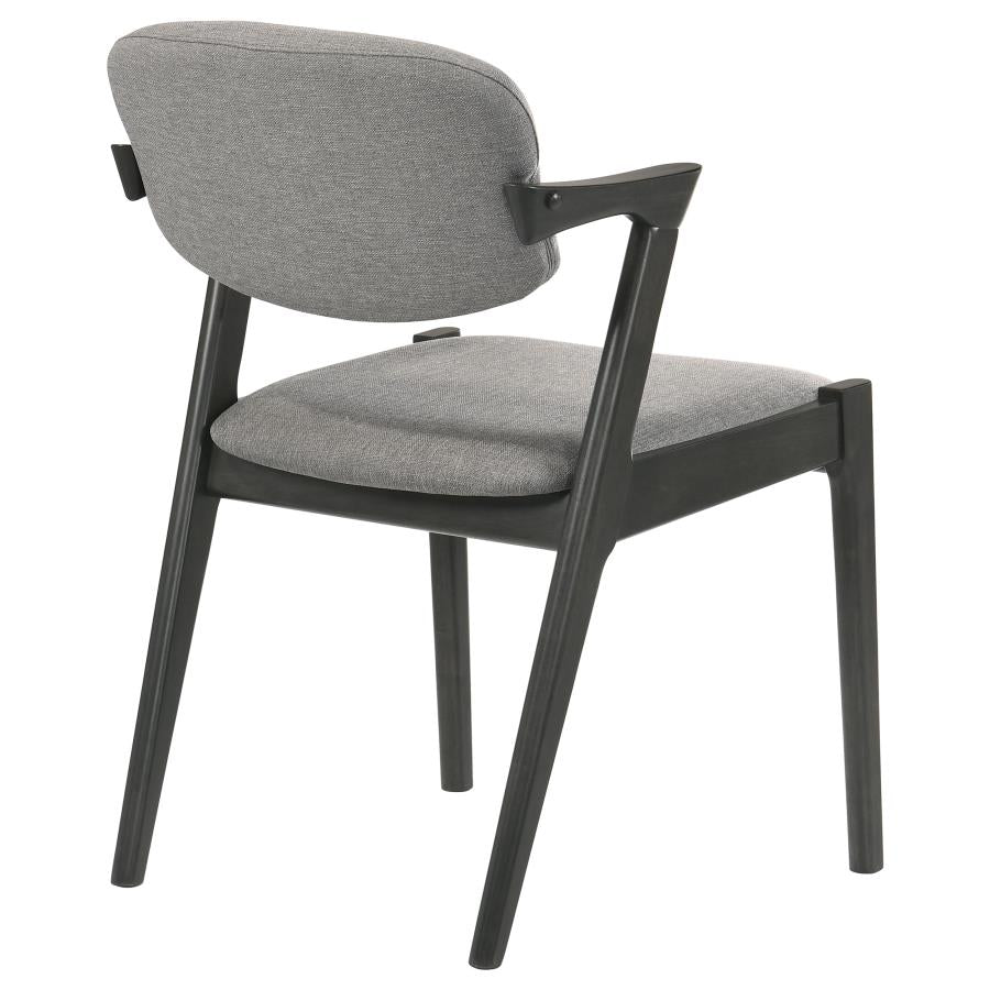 Stevie Padded Wood Dining Arm Chair Black (Set of 2)-8
