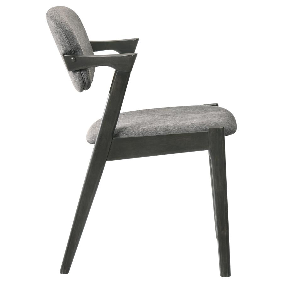 Stevie Padded Wood Dining Arm Chair Black (Set of 2)-9