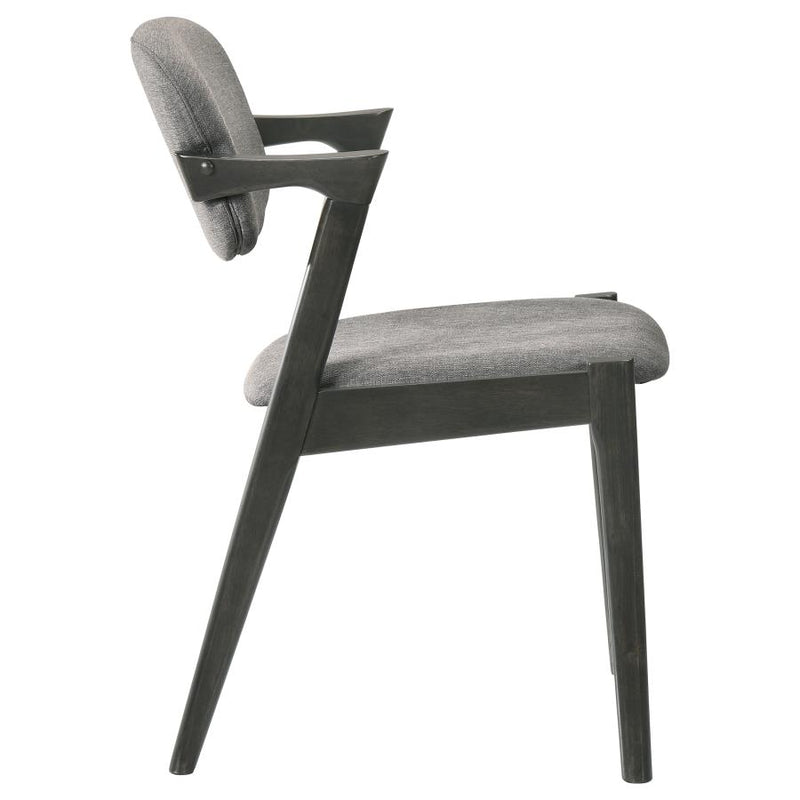 Stevie Padded Wood Dining Arm Chair Black (Set of 2)-zoom-