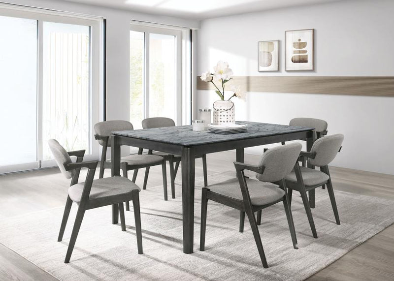 Stevie Padded Wood Dining Arm Chair Black (Set of 2)-zoom-