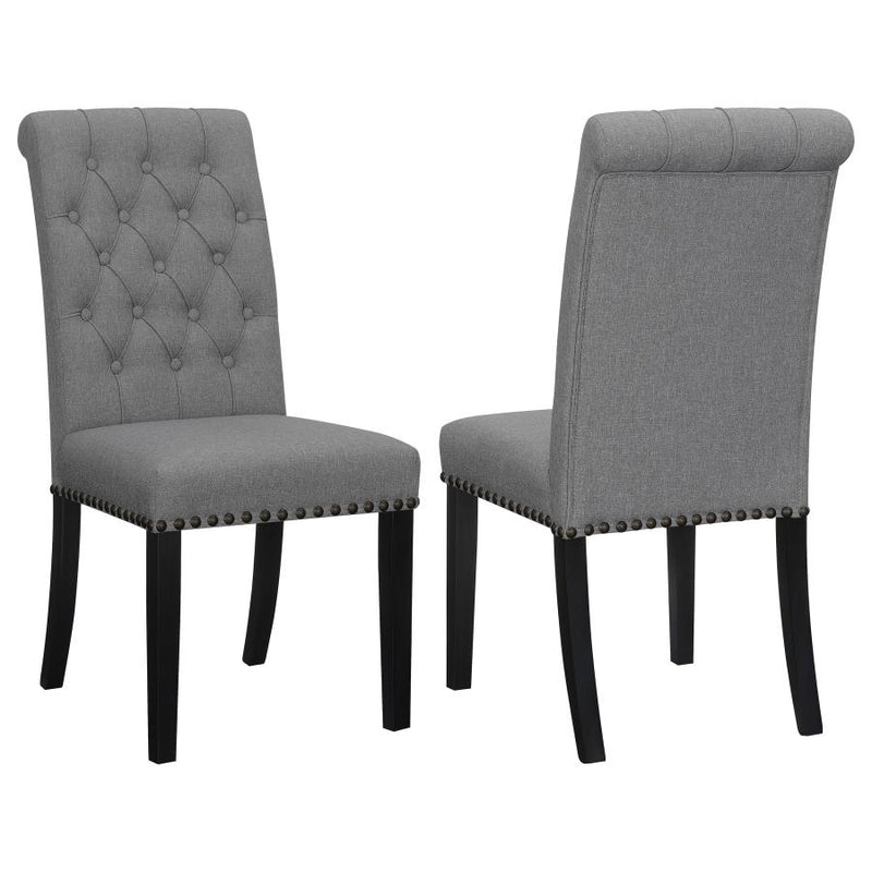 Alana Fabric Upholstered Dining Side Chair Grey (Set of 2)-zoom-