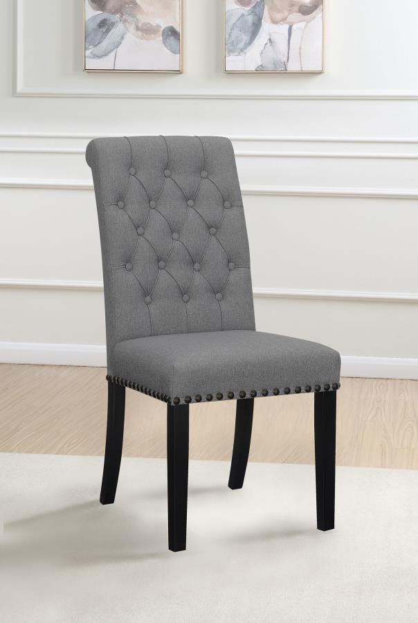 Alana Fabric Upholstered Dining Side Chair Grey (Set of 2)-2