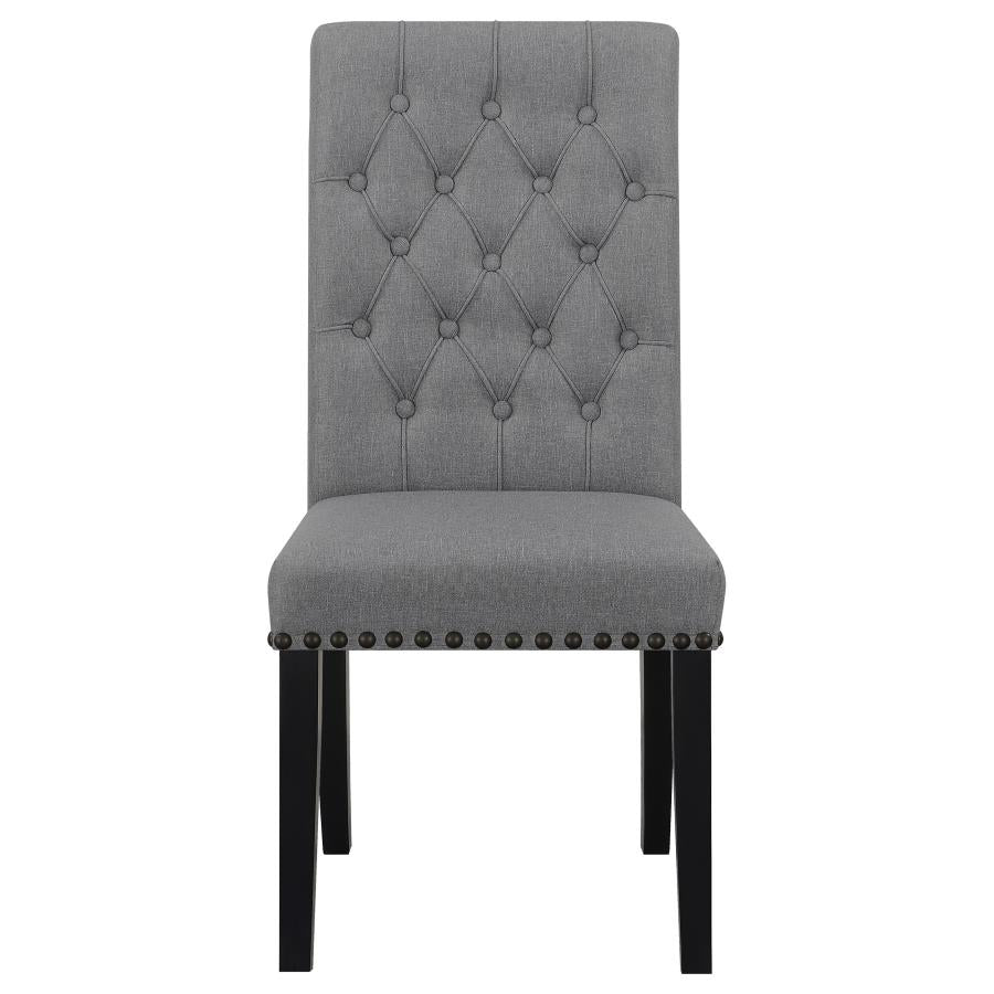 Alana Fabric Upholstered Dining Side Chair Grey (Set of 2)-4