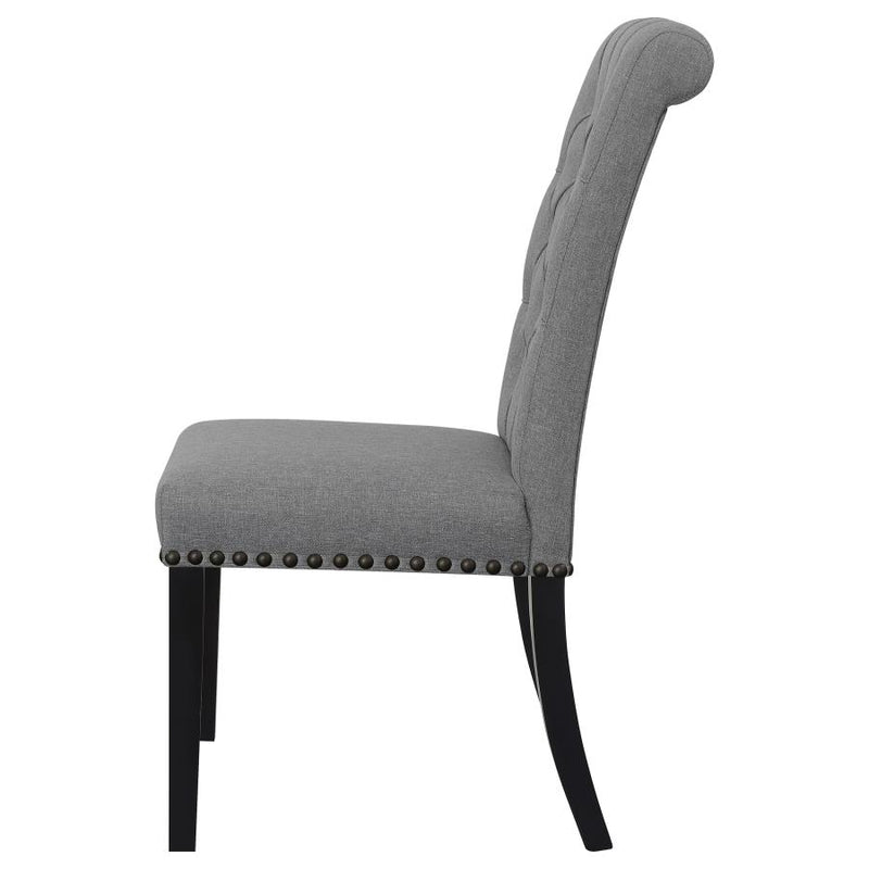Alana Fabric Upholstered Dining Side Chair Grey (Set of 2)-zoom-